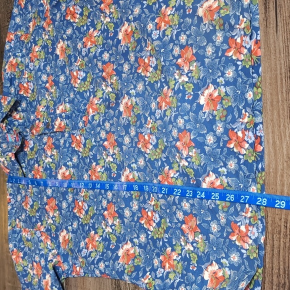Joe Kealoha by Reyn Spooner Floral Pop Over Tunic Size Small In Blue And Red - Picture 8 of 8